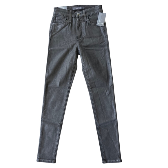 Joe's Jeans Coated Black High Rise Skinny Ankle Size 23 NWT - Picture 1 of 6